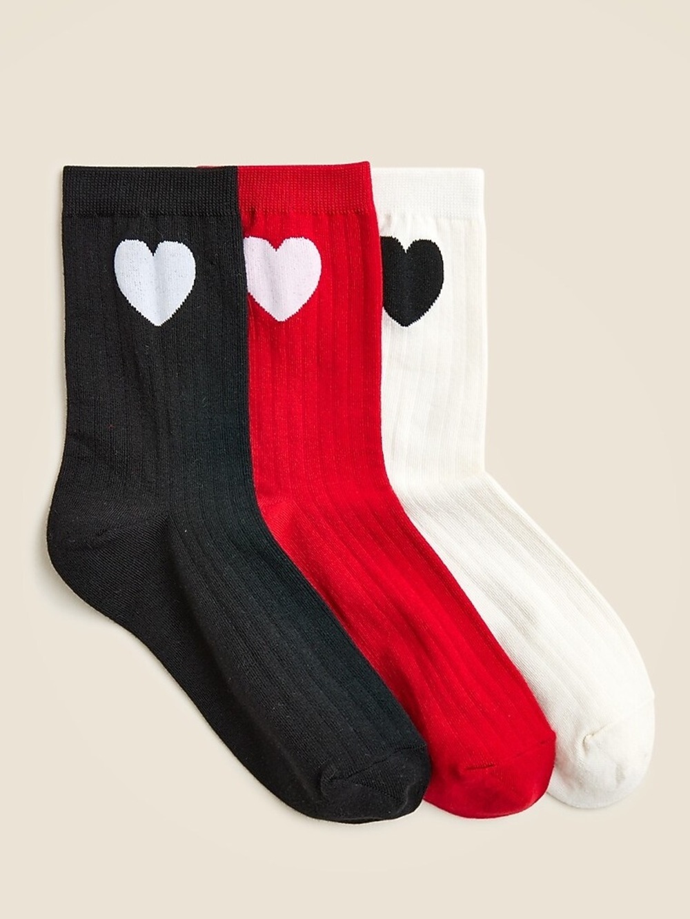 J crew Heart bootie socks three-pack